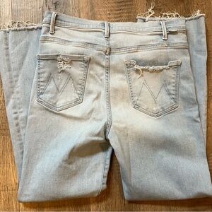 MOTHER Light Blue Distressed Women Jeans
